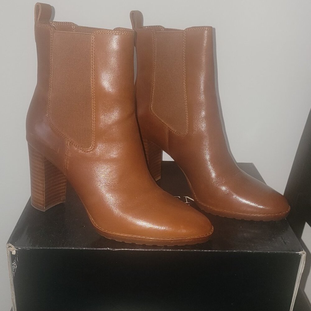 Lauren Ralph Lauren MYLAH Polo Tan Leather Ankle Boots – Women’s 9B – With Box